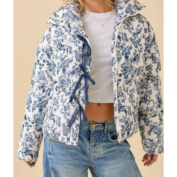 NEW MAIN STRIP paloma horse print jacket in navy toile - Picture 4 of 4